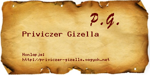 Priviczer Gizella névjegykártya